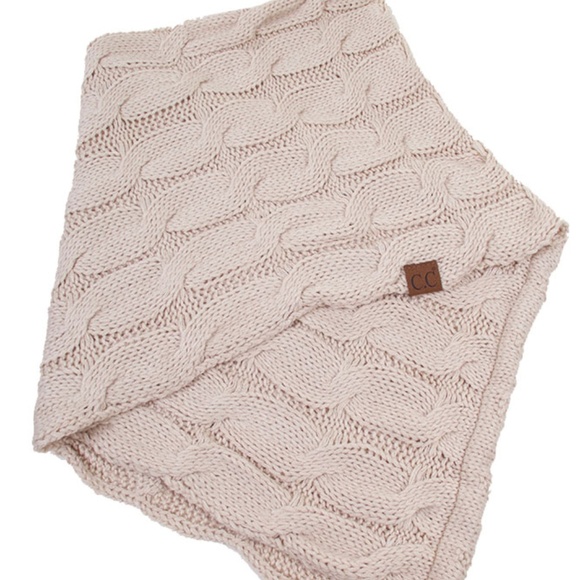C.C 3pc Knit Warm Pom Beanie Gloves Scarves Set